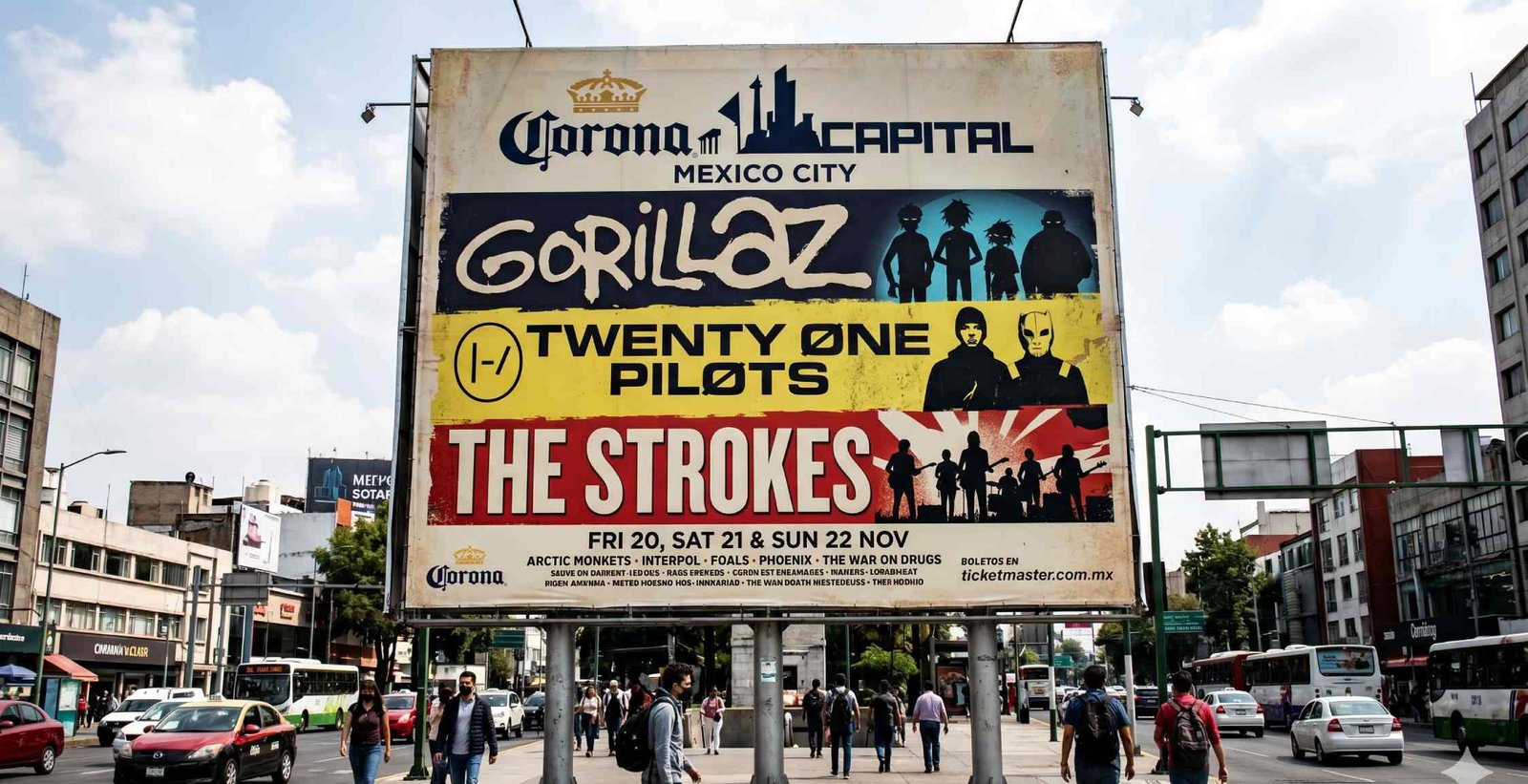 Corona Capital 2026 revela emocionante cartel encabezado por Gorillaz, The Strokes y Twenty One Pilots